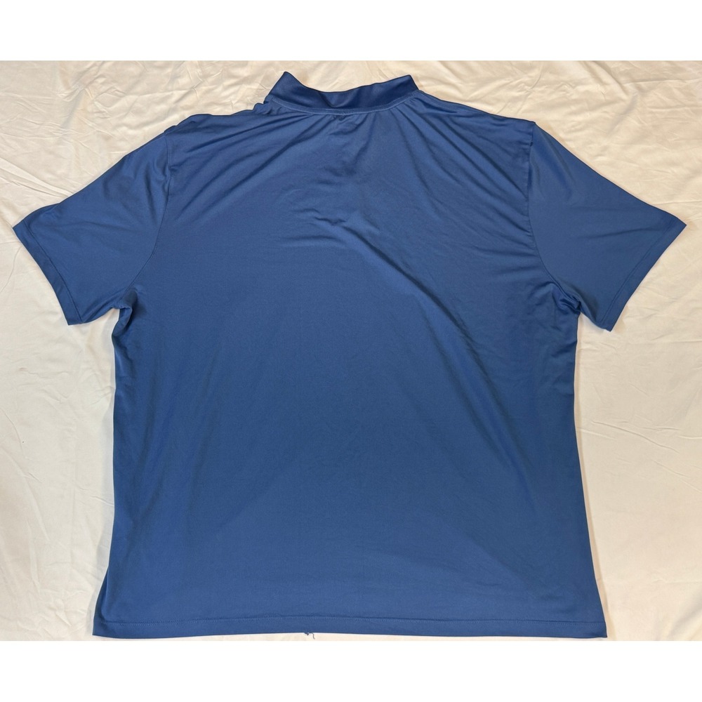 Van Heusen Performance Mens XXL Blue Quarter Zip Short Sleeve Pullover - Picture 2 of 7
